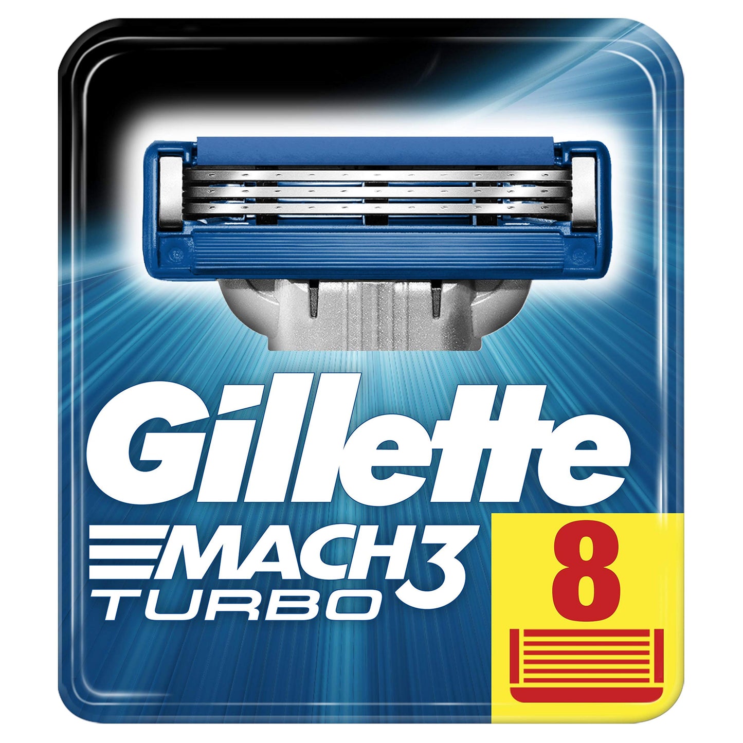 Gillette Mach3 Turbo Razor Blades for Men, Pack of 8