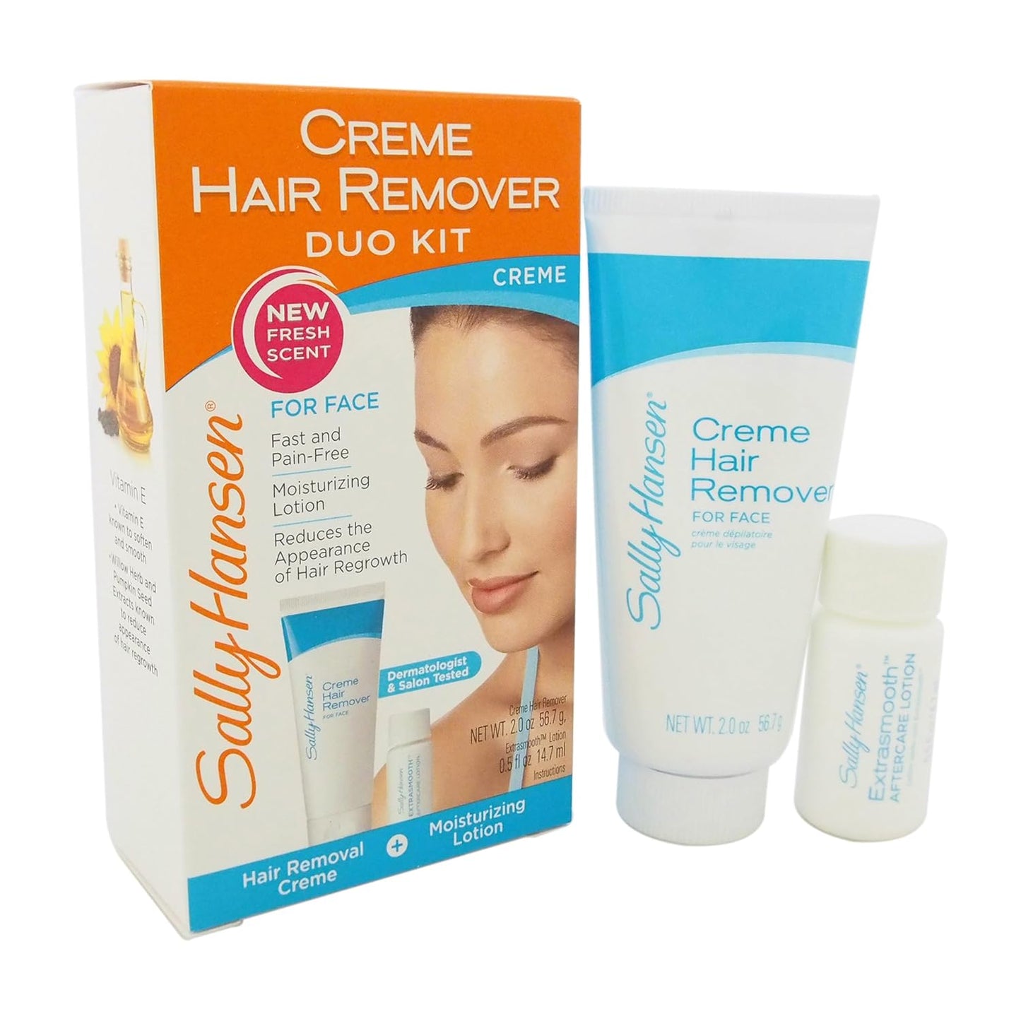 Sally Hansen Hair Remover Face 1.6 fl oz + Aftercare lotion 0.67 fl oz (Pack of 1)