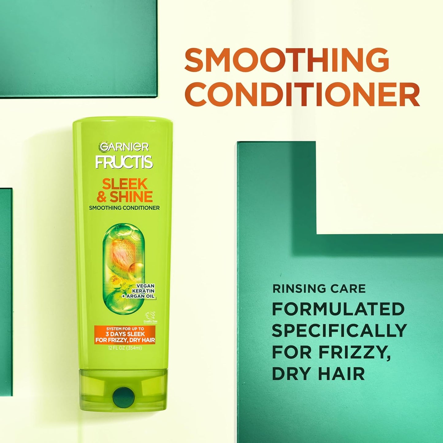 Garnier Fructis Sleek & Shine Moroccan Sleek Smoothing Oil for Frizzy, Dry Hair, Argan Oil, 3.75 Fl Oz, 1 Count (Packaging May Vary)