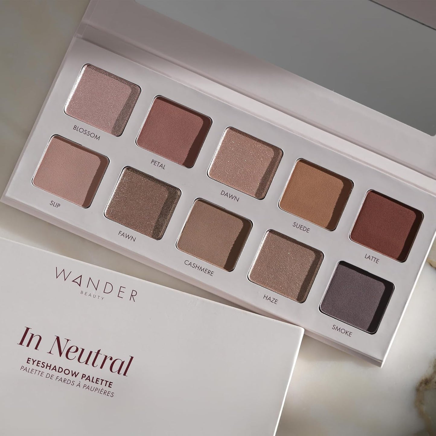 Wander Beauty Neutral Eyeshadow Palette - 10 Versatile Shades for Everyday Makeup | Matte & Shimmer Finish, Travel-Friendly