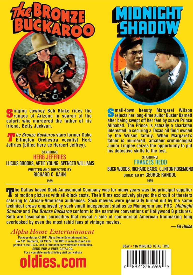 Bronze Buckaroo & Midnight Shadow - Classic Harlem Double Feature DVD | 1939 Films