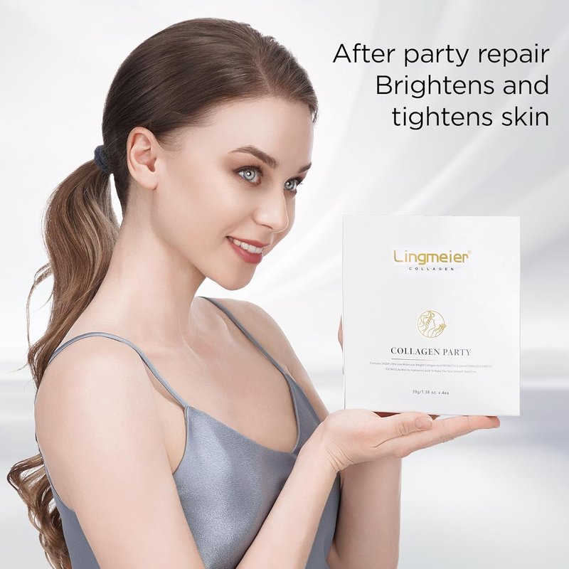 Collagen Face Mask - Hydrolyzed Marine Collagen 80,000ppm & Hyaluronic Acid | Overnight Hydrating, 39g, 4 Sheets