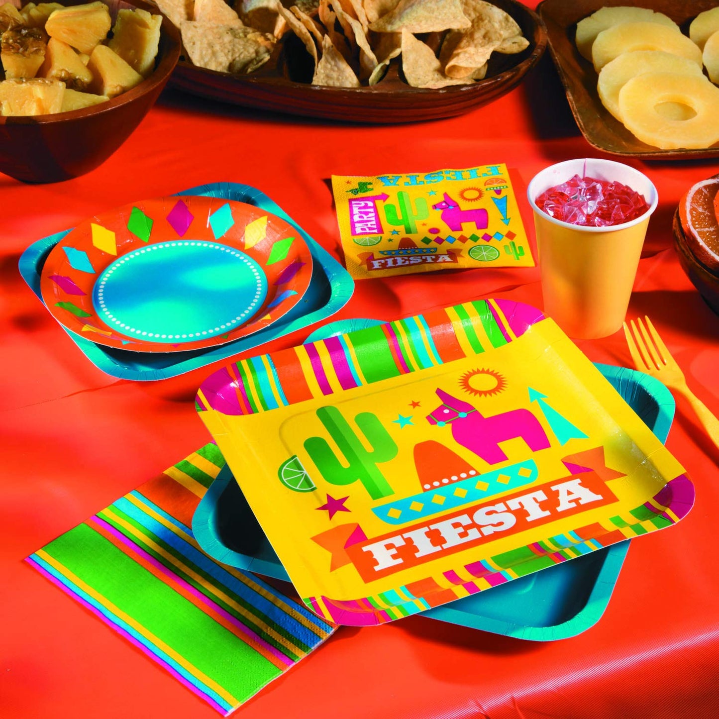 Fiesta Party Beverage Napkins for Cinco de Mayo (Set of 16) Party Supplies, Southwest Decoration Accessories