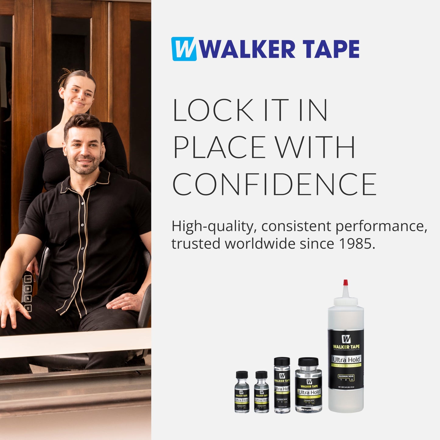 Walker Tape Ultra Hold Brush-On Adhesive 3.4 oz, Waterproof Clear-Drying Wig Glue for Lace Systems and Tape in Hair Extensions Human Hair, Strong Long Lasting Liquid Adhesive for Hairpiece Bonding