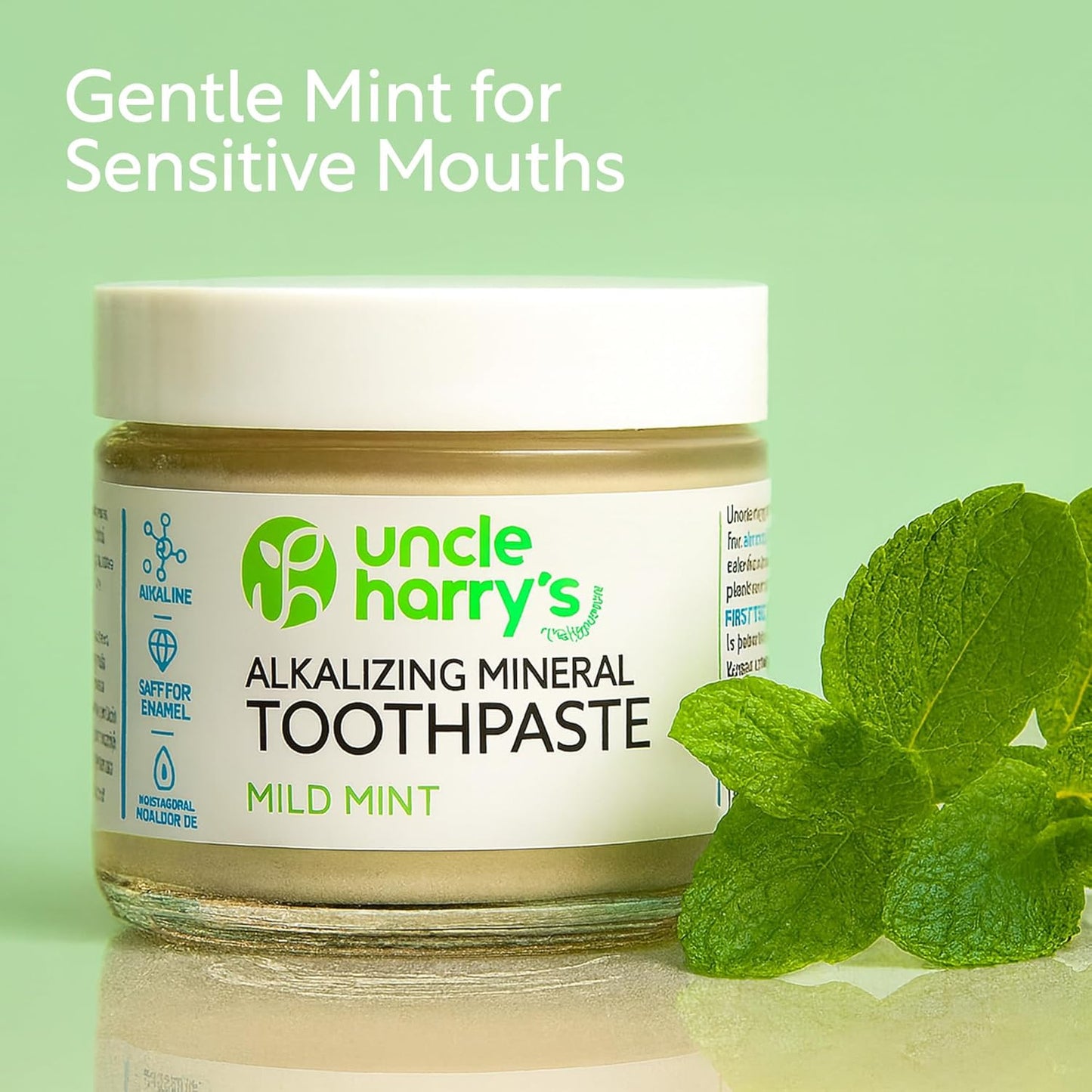 Mild Mint Remineralizing Toothpaste - Natural Whitening & Breath Freshening | Vegan, Fluoride-Free, 3 Oz (4 Pack)