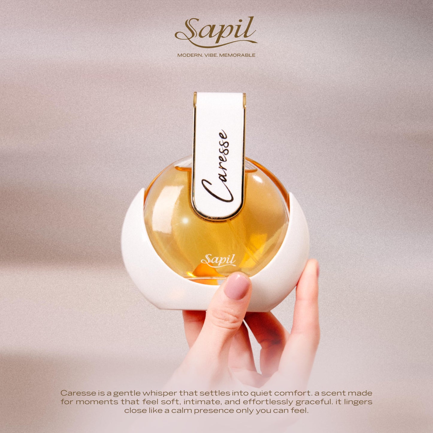 Sapil Caresse Eau de Parfum for Women - Long-Lasting Arabic Perfume from Dubai - Powdery, Musky, Floral & Vanilla Scent - Luxurious Arabic Perfume - 2.7 Oz (80ml) for Daily Wear & Special Occasions