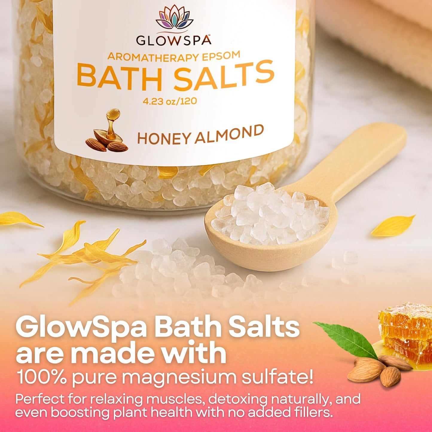 Epsom Salt Bath Soak Gift Set - 6 Relaxing Scented Bath Salts | Lavender, Rose, Chamomile, Eucalyptus, Coconut, Orange
