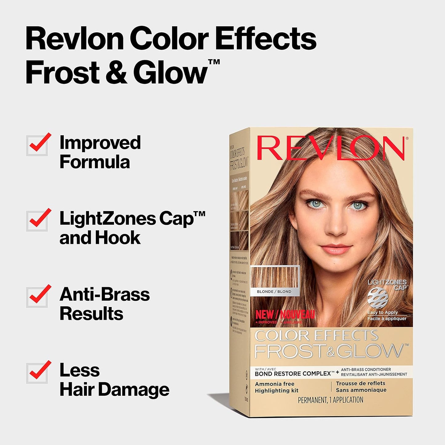 Revlon Color Effects Highlighting Kit, Permanent Hair Dye, For Balayage, Frosting, & Ombre Styling, Ammonia & Paraben Free, 20 Blonde, 8 Oz (Pack of 1)