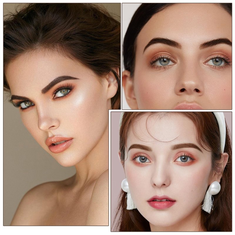 GEUUFEA 3 Colors Eyebrow Makeup Kit, Professional Brow Contour Palette, Waterproof Long-lasting Eyebrow Filler Powder with Mirror & Brow Brush
