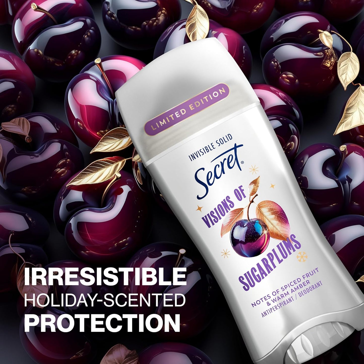 Secret Fresh Antiperspirant Deodorant for Women, 72hr Breathable Sweat & Odor Protection, Instant Freshness & Gentle, PH Balancing Minerals, Invisible Solid, Sweet Nectarine Scent, 2.6 oz