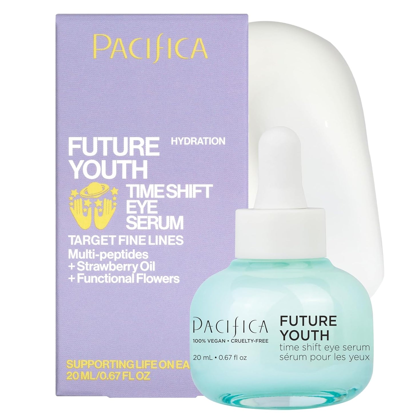 Pacifica Glow Baby Brightening Eye Cream – Vitamin C Under Eye Cream for Dark Circles & Puffiness, Caffeine-Infused Eye Brightener for Tired Eyes Fragrance-Free 0.5 oz Clean Vegan Dermatologist Tested