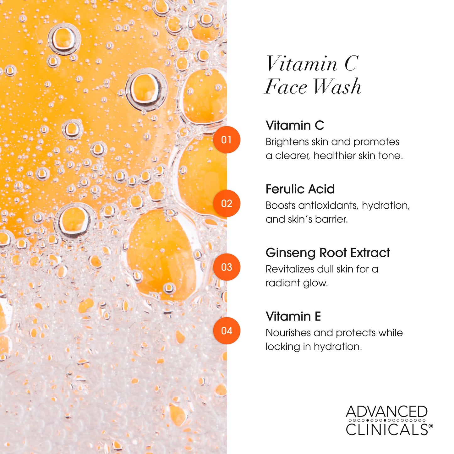 Advanced Clinicals 3 Pack Glow Getter Vitamin C Skin Care Set | Vitamin C Serum + Facial Cleanser Face Wash + Under Eye Cream | Anti Aging Gift Set Box For Women & Men, 3PC