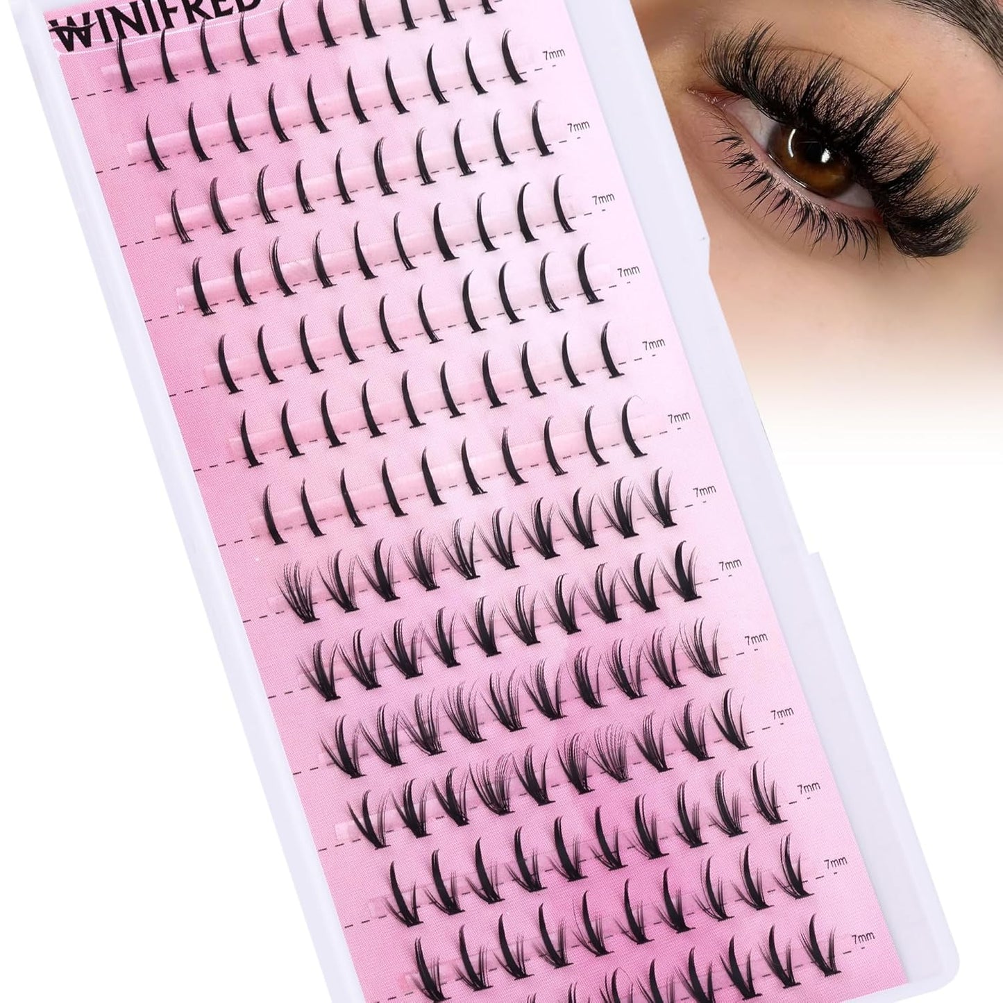 Winifred Bottom Lash Clusters Thick Volume Lower Lash Extension DIY Individual Lashes Bottom Clusters Lashes for Cluster Eyelash Extensions (168pcs)