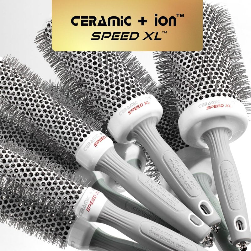 Olivia Garden Ceramic + Ion Speed XL - Extra-Long Round Thermal Hair Brush - Not Electrical - Professional Blowout Brush for Normal to Thick Hair - 1 3/4"- Diameter Barrel - CIXL-45