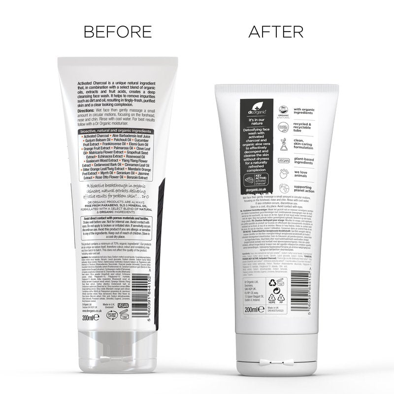 DR ORGANIC Charcoal Face Wash, 0.2429 kg,DR00545