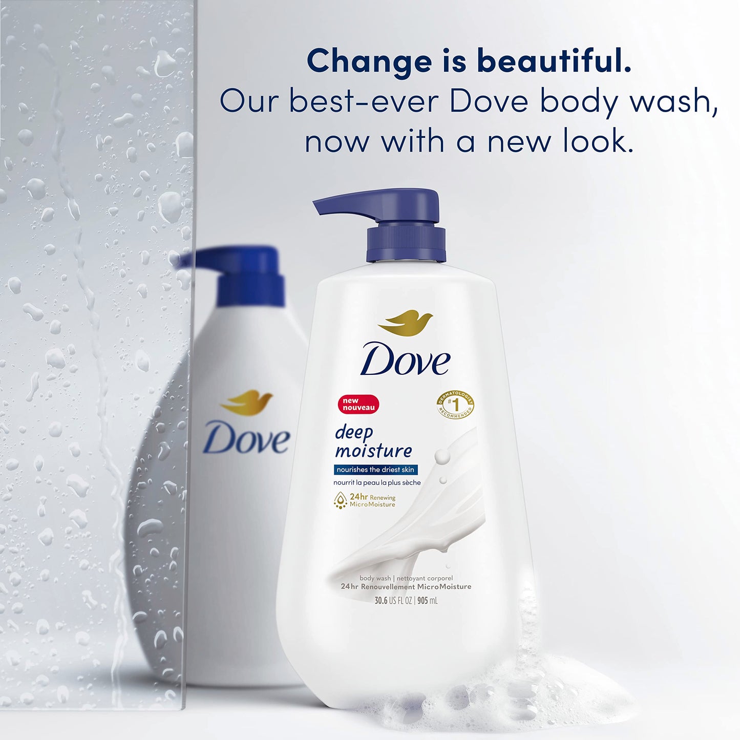 Dove Advanced Care Dry Spray Antiperspirant Deodorant Caring Coconut 3 Count & Dove Body Wash with Pump Deep Moisture For Dry Skin Moisturizing Skin Cleanser