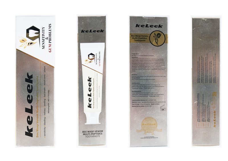KeLeek 2PCS Bee Wasp Venom Peptides Toothpaste for Sensitivityand Gums Problems -Oral Care, Redness & Swelling Gums, Bad Breath,Plaque-12 HoursRefreshing -3.7 OZ