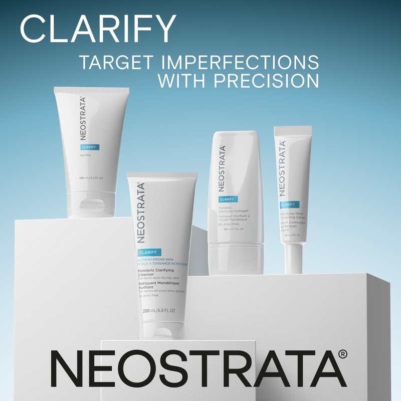 NEOSTRATA Mandelic Clarifying Cleanser Gel Facial Wash for Oily Skin with Salicylic Acid Soap-Free Fragrance-Free, 6.8 Fl Oz (Pack of 1)