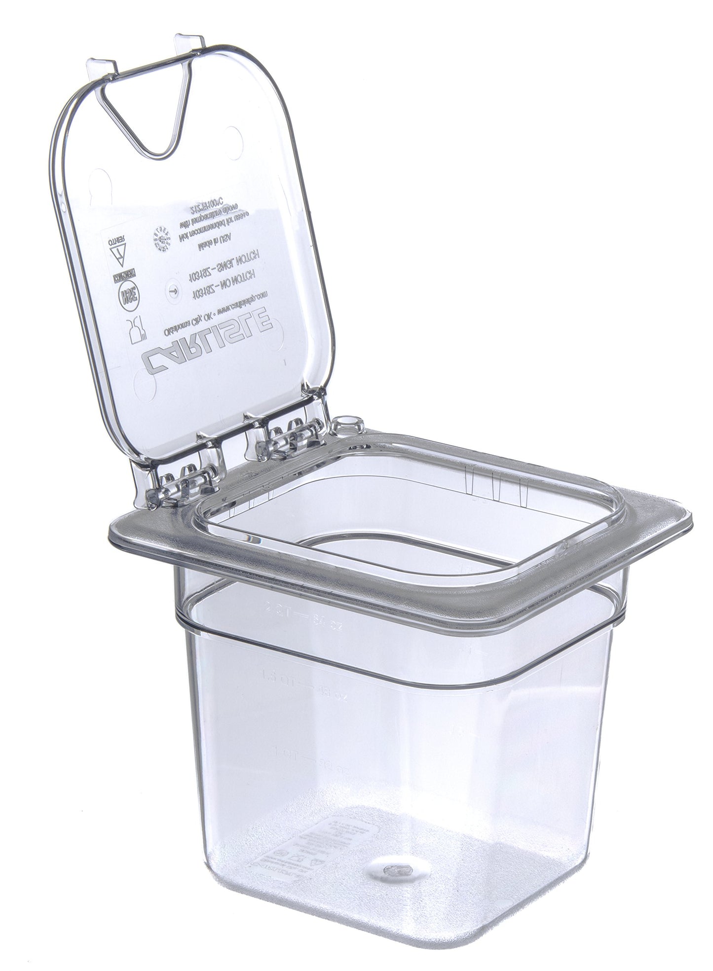 Carlisle FoodService Products Storplus Food Pan, Food Storage Container with Spoonable Corners for Catering, Buffets, Restaurants, Polycarbonate (Pc), 1/6 Size 6 Inches Deep, Clear