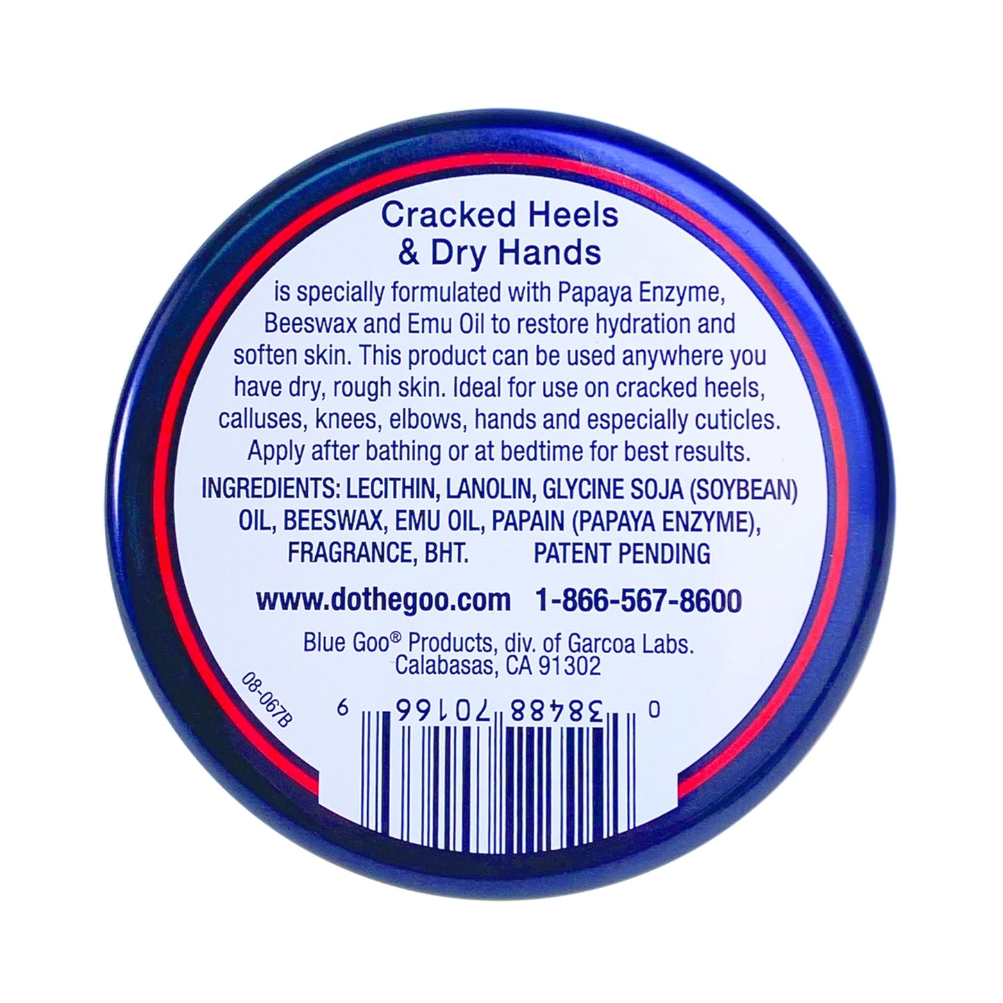 Blue Goo Cracked Heels & Dry Hands Skin Protectant, Helps Relieve & Protect Cracked Skin, OTC Lanolin Formula, 2 oz (3 Pack), Made with Emu Oil & Beeswax