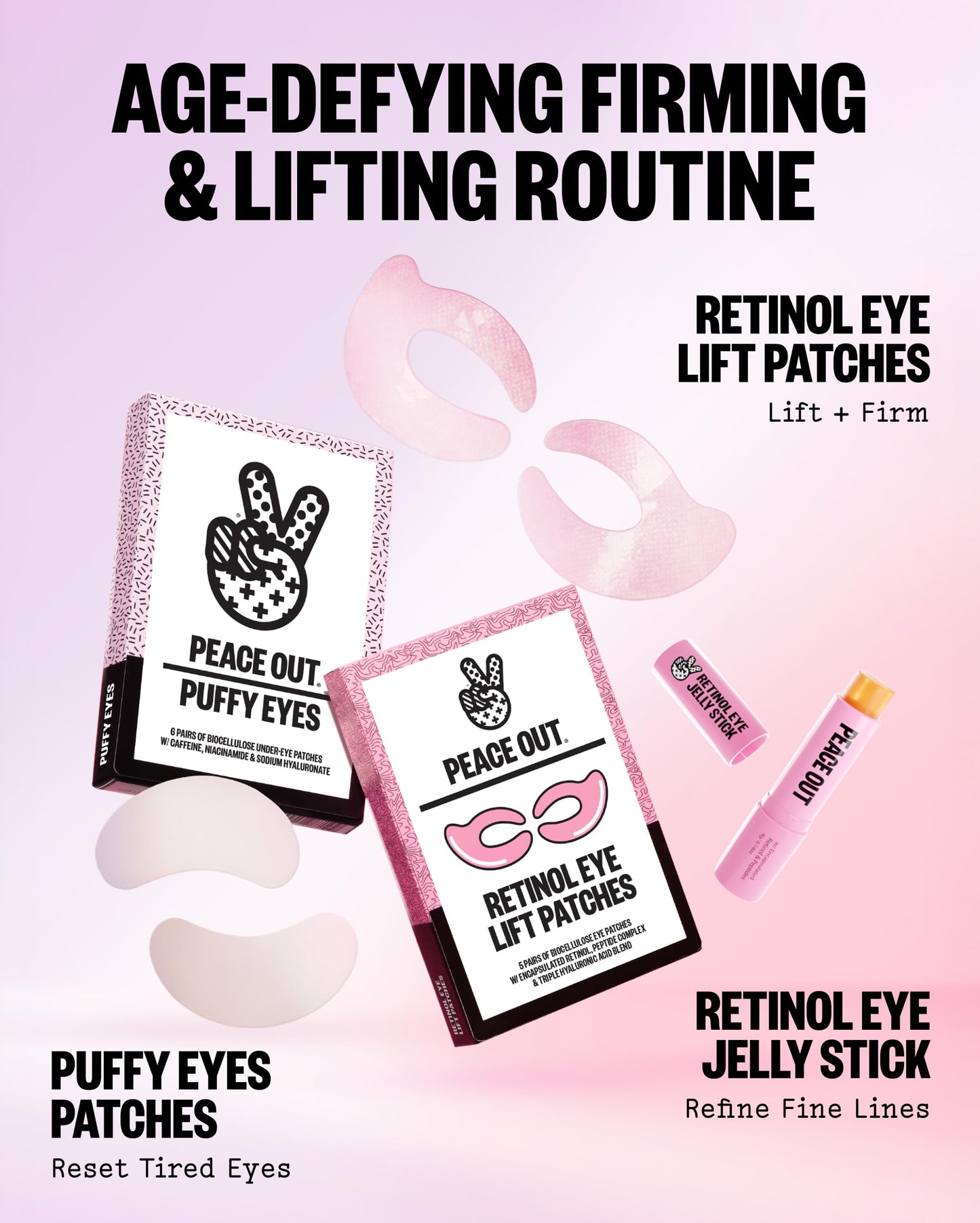 PEACE OUT Retinol Eye Jelly Stick Hydrating Under Eye Treatment (0.14 oz)