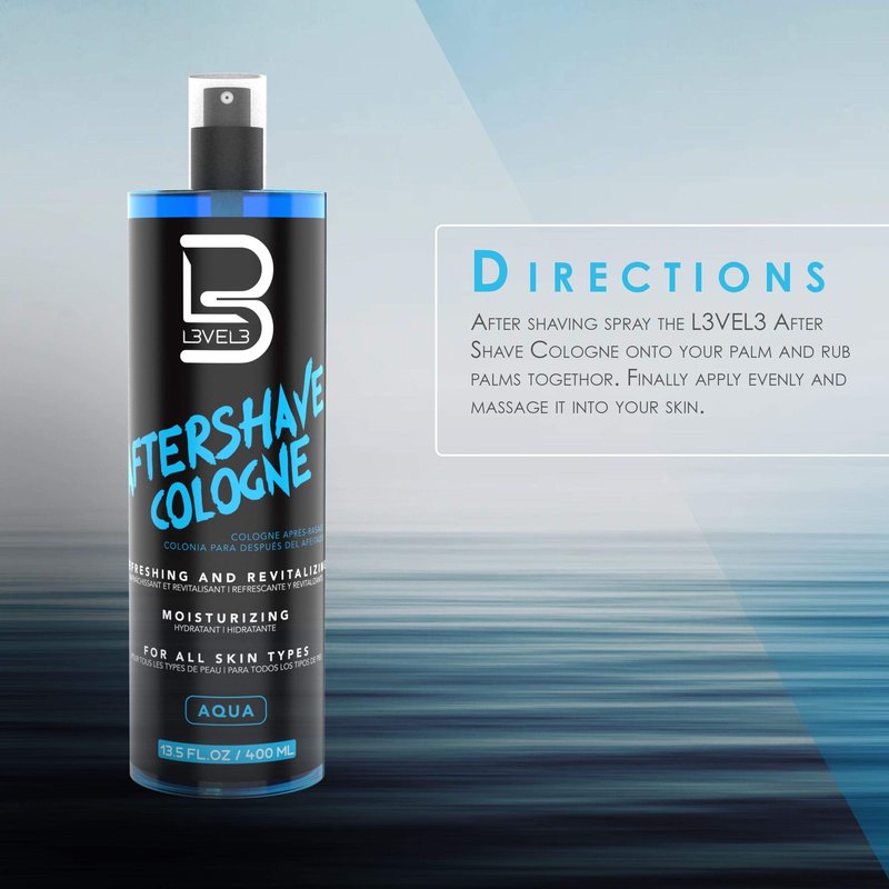 L3 Level 3 After Shave Spray Cologne - Softens Skin - Refreshes and Relieves Face and Skin - Moisturizing Formula Level Three After Shaving 13.5 floz/ 400ml