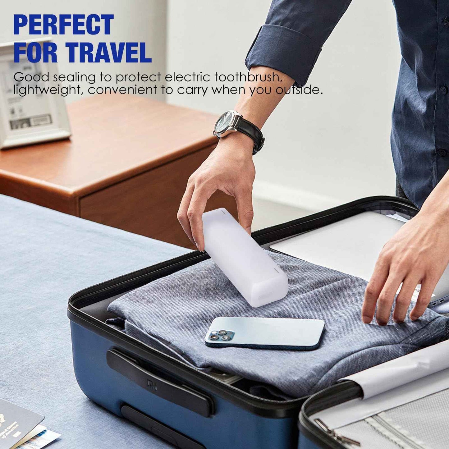 Kuflant Type-C Rechargeable Toothbrush Travel Case Compatible with Laifen Wave Electric Toothbrush, Waterproof Magnetic Rechargeable Travel Powered Toothbrush Case Lightweight and Portable