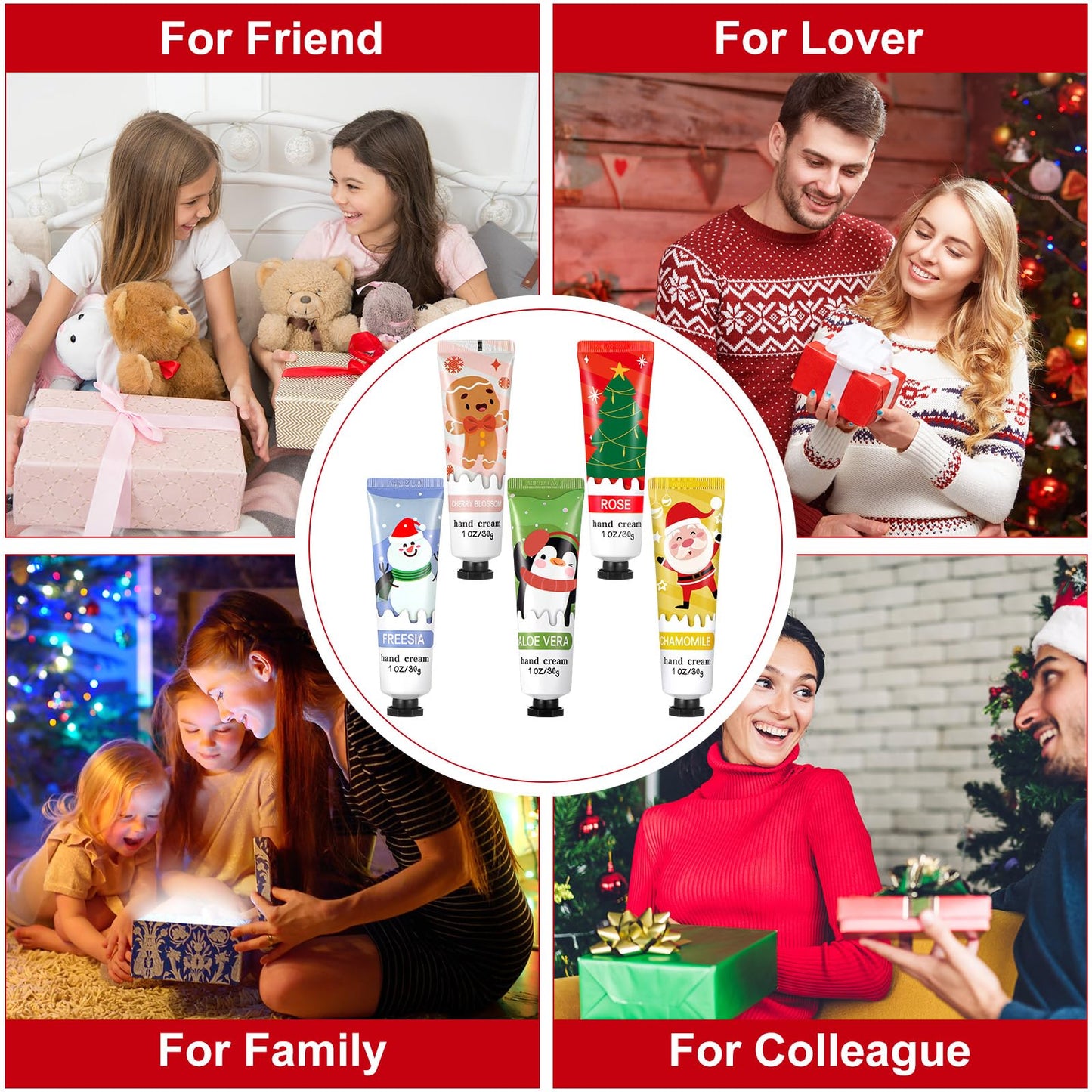 Swiffen 45 Pcs Christmas Hand Cream Gift Set for Coworkers in Bulk Mini Hand Lotion Travel Moisturizing Cream Dry Cracked for Women Mom Stocking Stuffers Gift Operation Christmas Items Favors 33ml