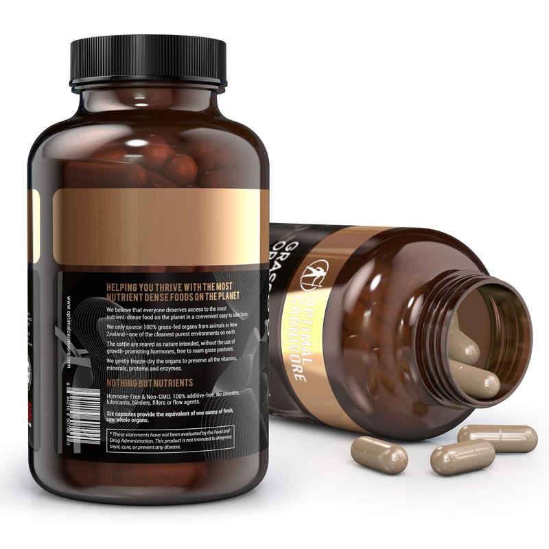 Beef Organ Supplement | 9-Organ Complex from Grass-Fed New Zealand Cattle | Whole-Food Multivitamin Alternative for Energy, Digestion, Immune & Brain Support | 30 Day Supply
