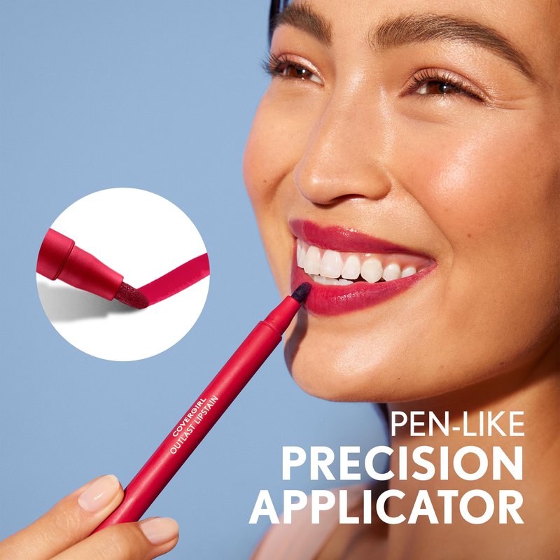 Covergirl Outlast Lipstain, 20 Admire, Smooth Application, Precise Pen-Like Tip, Transfer-Proof, Satin Stained Finish, Vegan Formula, 0.06oz