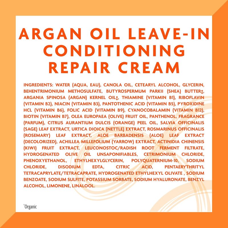 Cantu Argan Oil Leave-In Conditioning Repair Cream - 16 Ounce | Deep Moisture & Frizz Control