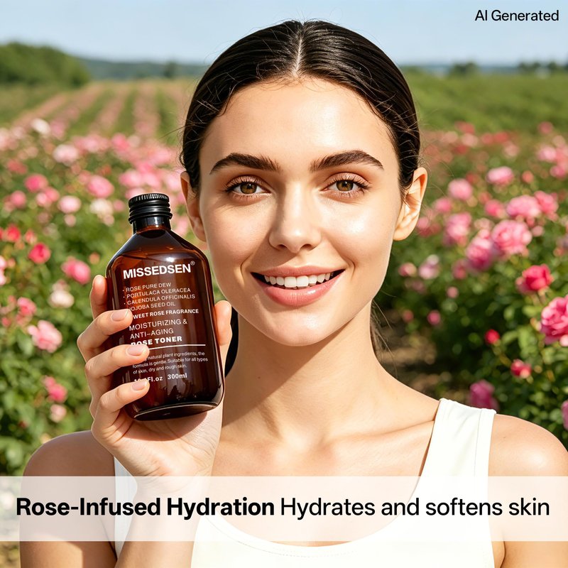 MISSEDSEN Rose Water Face Toner, Moisturizing & Anti-Aging for All Skin Types (13.5Fl oz)