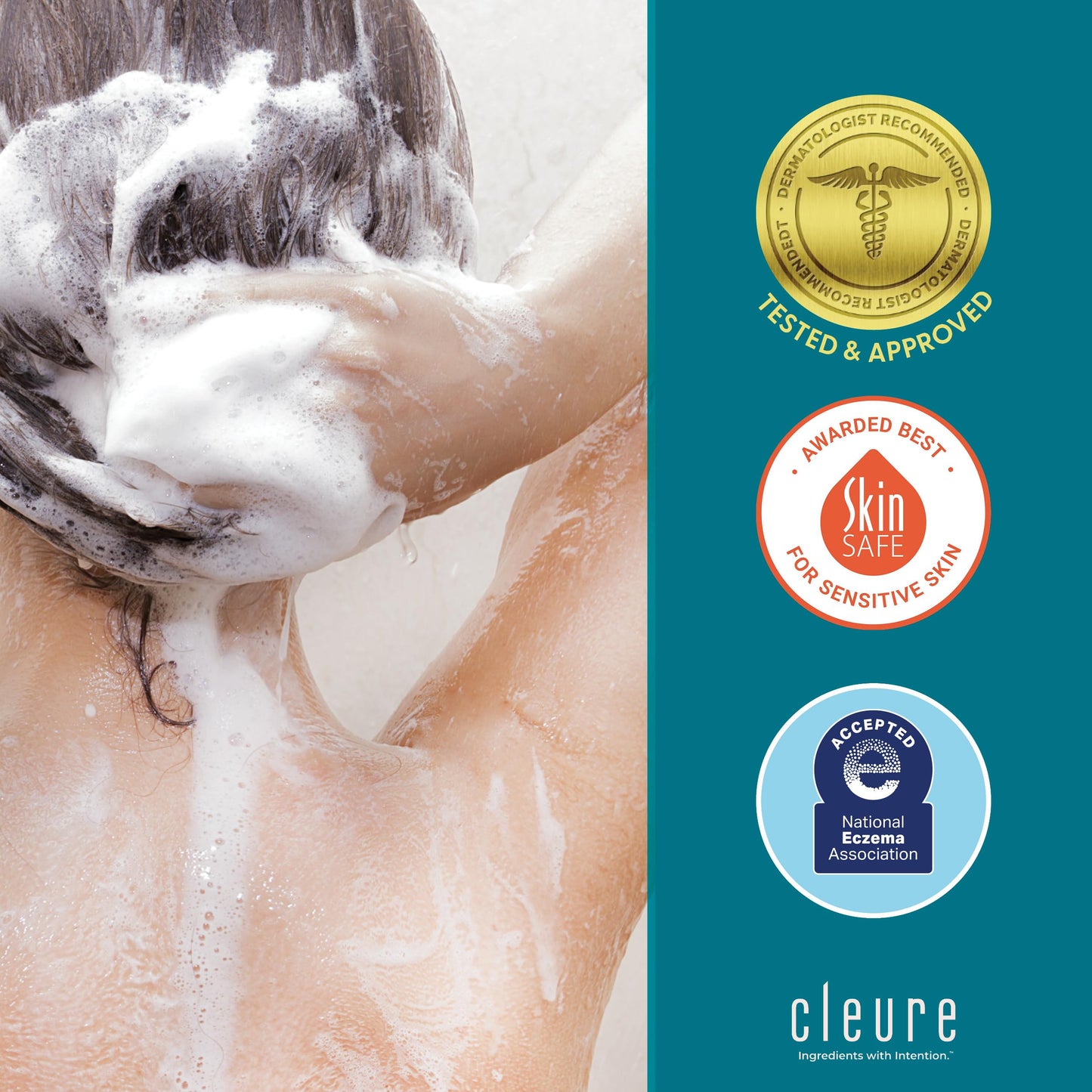 Cleure Fragrance Free Shampoo – Hypoallergenic Shampoo for Sensitive Scalp – Sulfate Free Volumizing Formula (12 oz, Pack of 2)