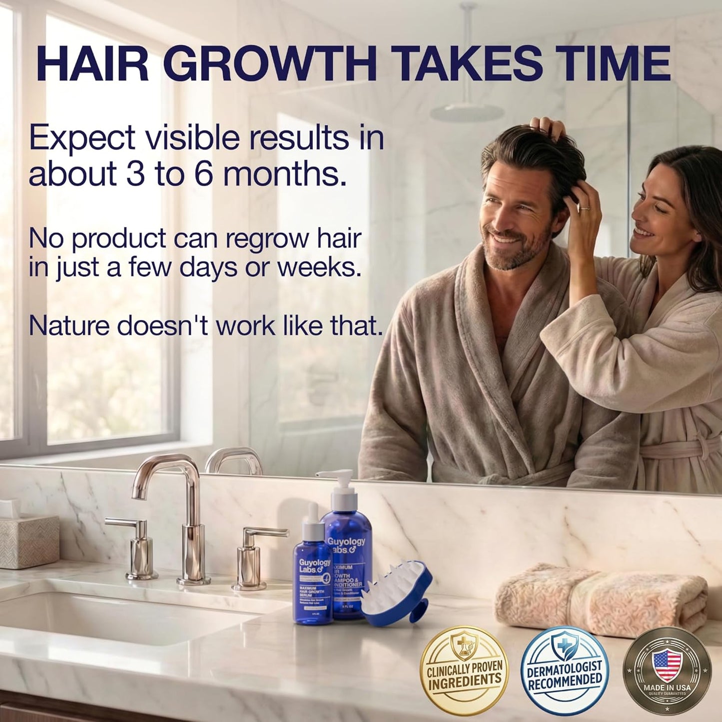 Hair Growth Serum - DHT Blocker for Men & Women | Thickening Formula with Biotin & Caffeine, 4% AnaGain™