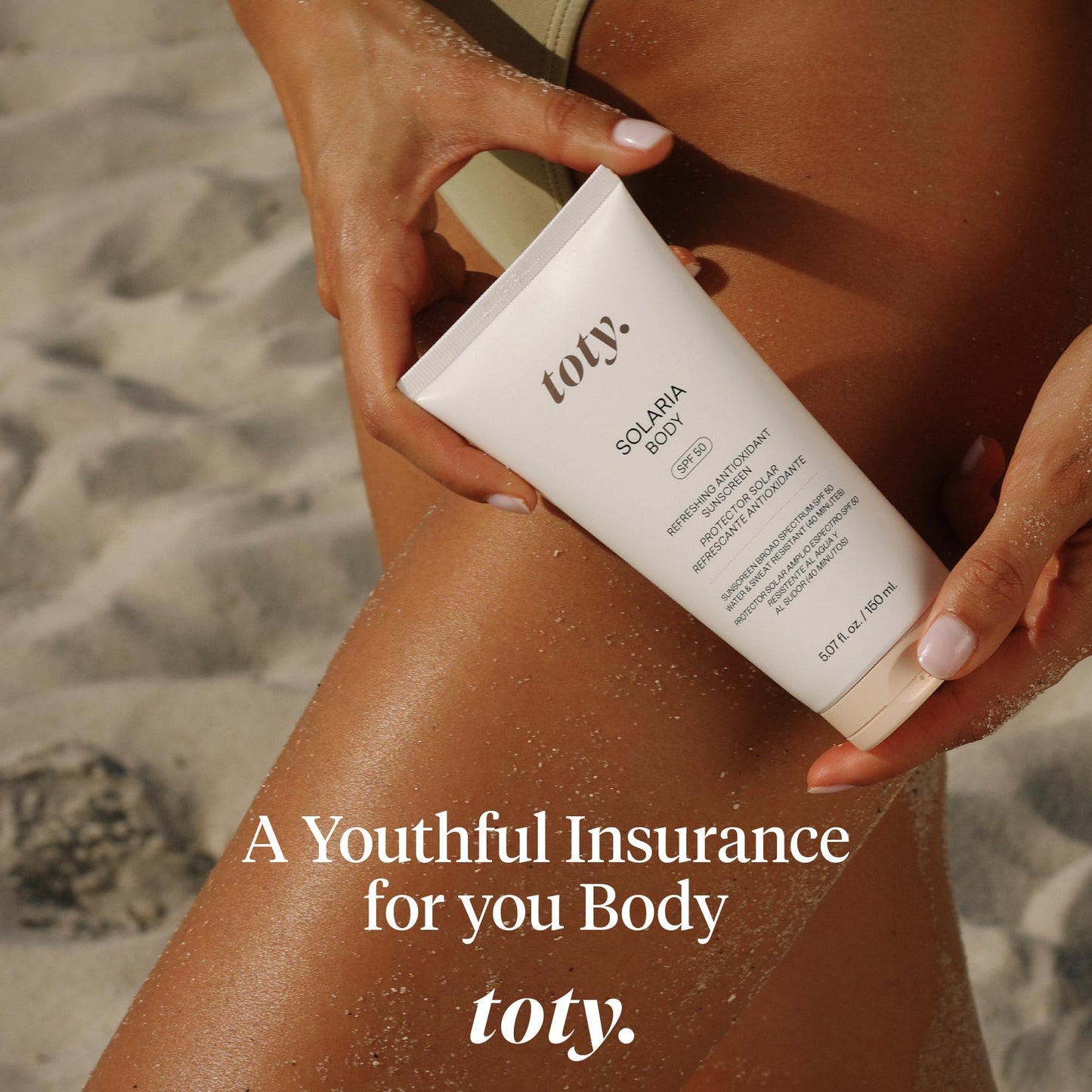 Toty by Sofia Vergara - Solaria Body SPF 50 Refreshing Antioxidant Sunscreen - UVA/UVB Protection - Weightless Body SPF for All Skin Types - Water & Sweat Resistant - 5.07 fl oz