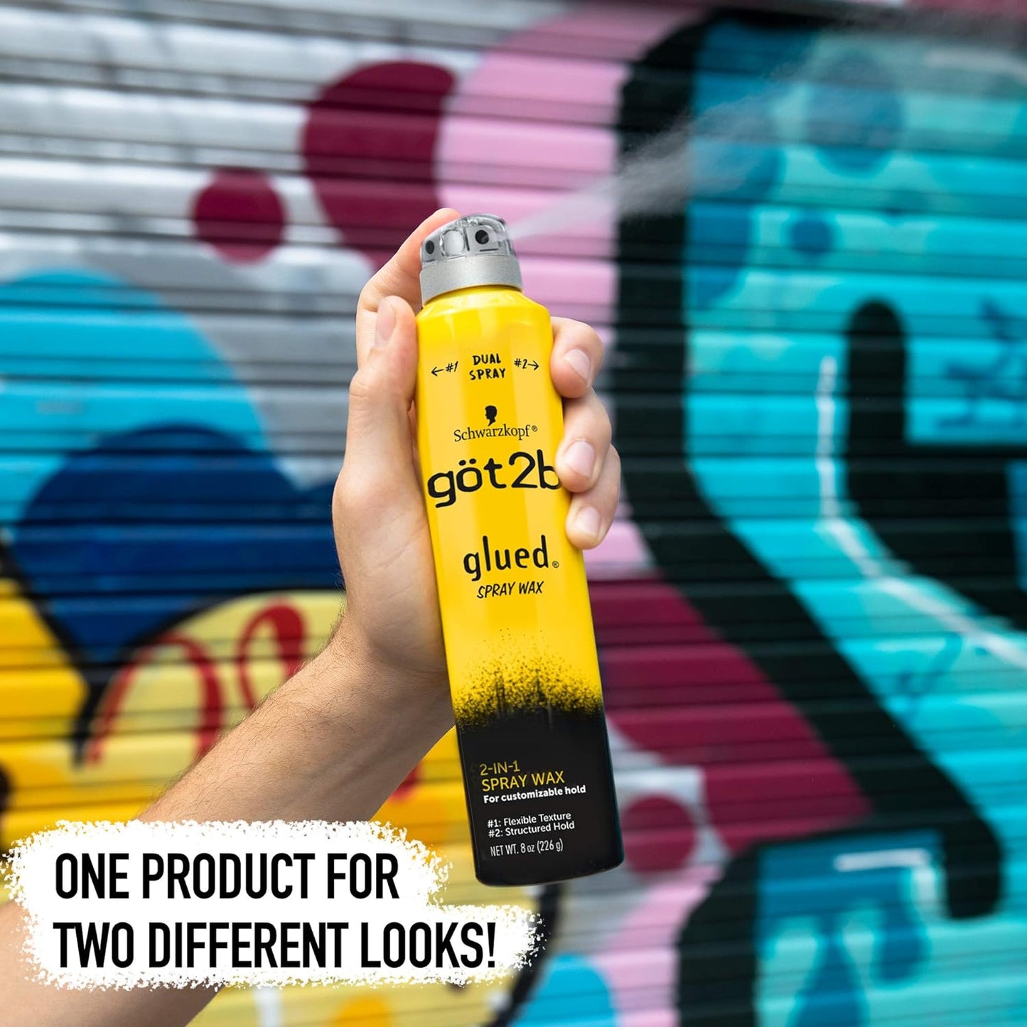Got2b Glued Spray Wax with 2-in-1 Dual Spray Nozzle, 8 oz