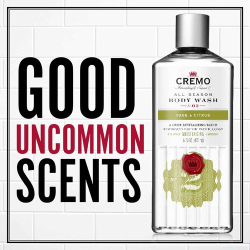 Cremo Men's Body Wash Bundle with 16 Fl Oz Sage & Citrus and 16 Fl Oz Bourbon & Oak Scents