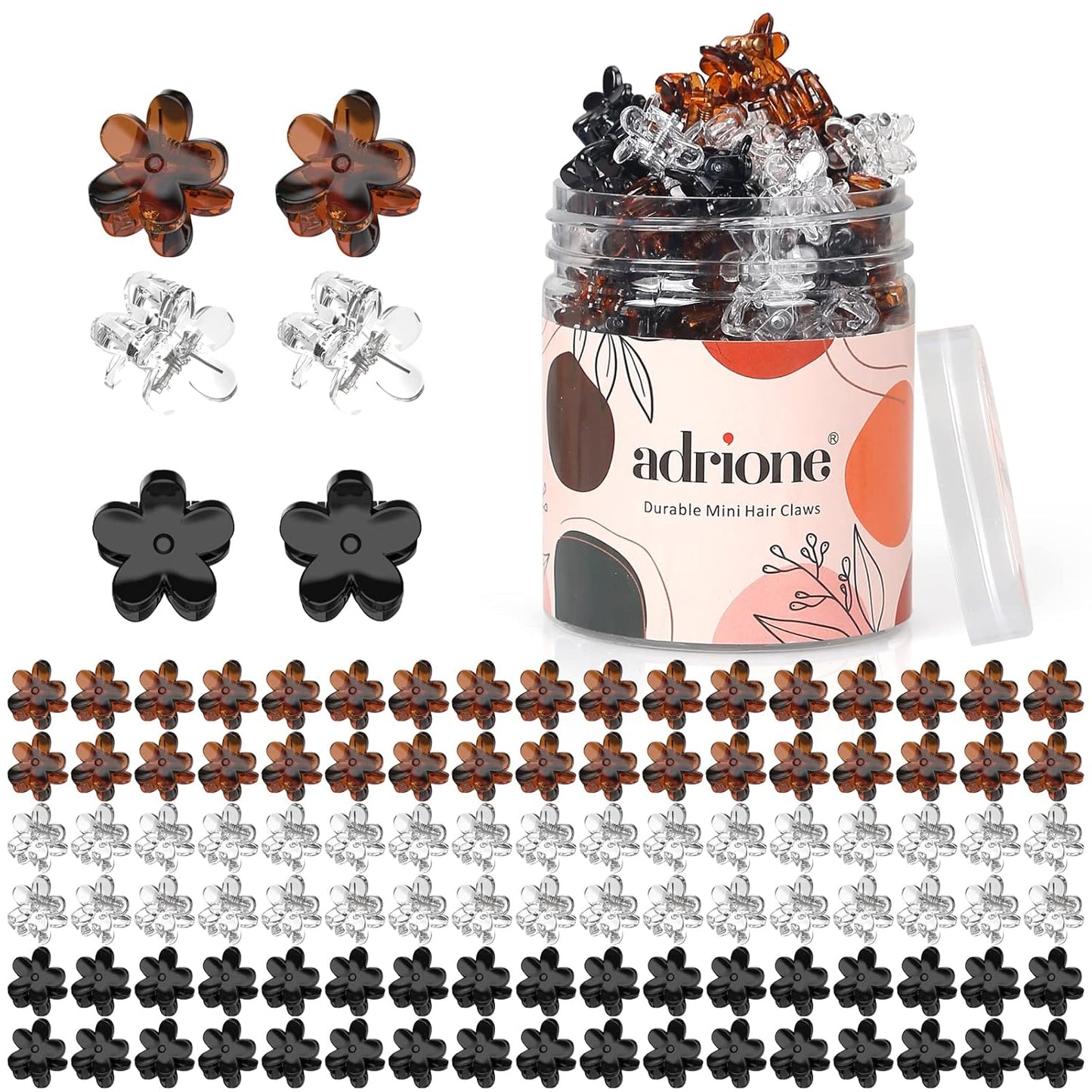 Mini Hair Clips Pack of 100 - Colorful Tiny Flower Hair Clips for Baby Toddler Girls Women, Strong Grip for Fine Hair Bangs
