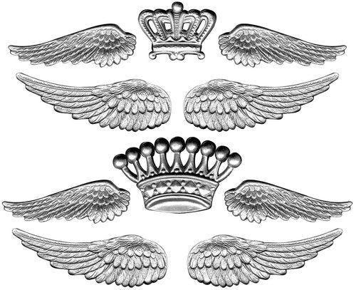 Tim Holtz Idea-ology Metal Regal Adornments, 10 Charms per Pack, Various Sizes, Antique Nickel Finish, TH92903