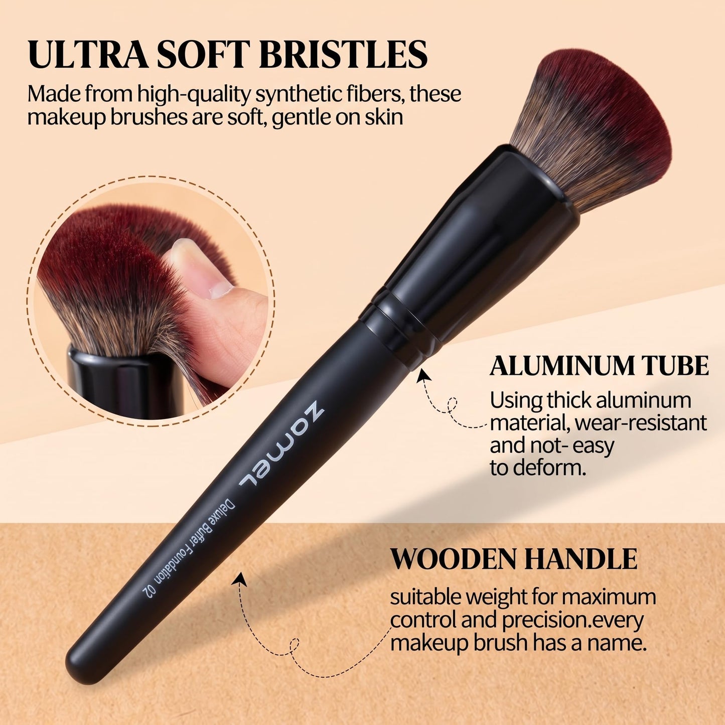 ZAMEL 26Pcs Black labeled Makeup Brushes Set Professional,Full Face ULTRA SOFT Hair Makeup Brush Set Contains large powder Foundation Ultimate Blending Make up Brush set Blush Concealers Eyeshadow