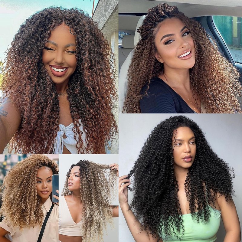 Leeven Pre Looped Micro Kinky Curly crochet Hair 14 Inch 8 Packs Black Micro Curly Braiding Hair For Mini Passion Twist (1B#)