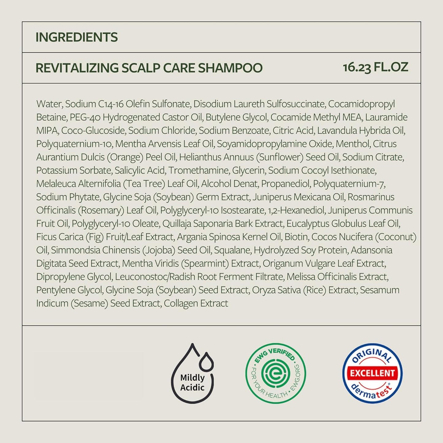 LAPCOS K Beauty Revitalizing Scalp Care Shampoo - Clarifying & Hydrating Formula with Biotin & Collagen | 16.23 fl oz