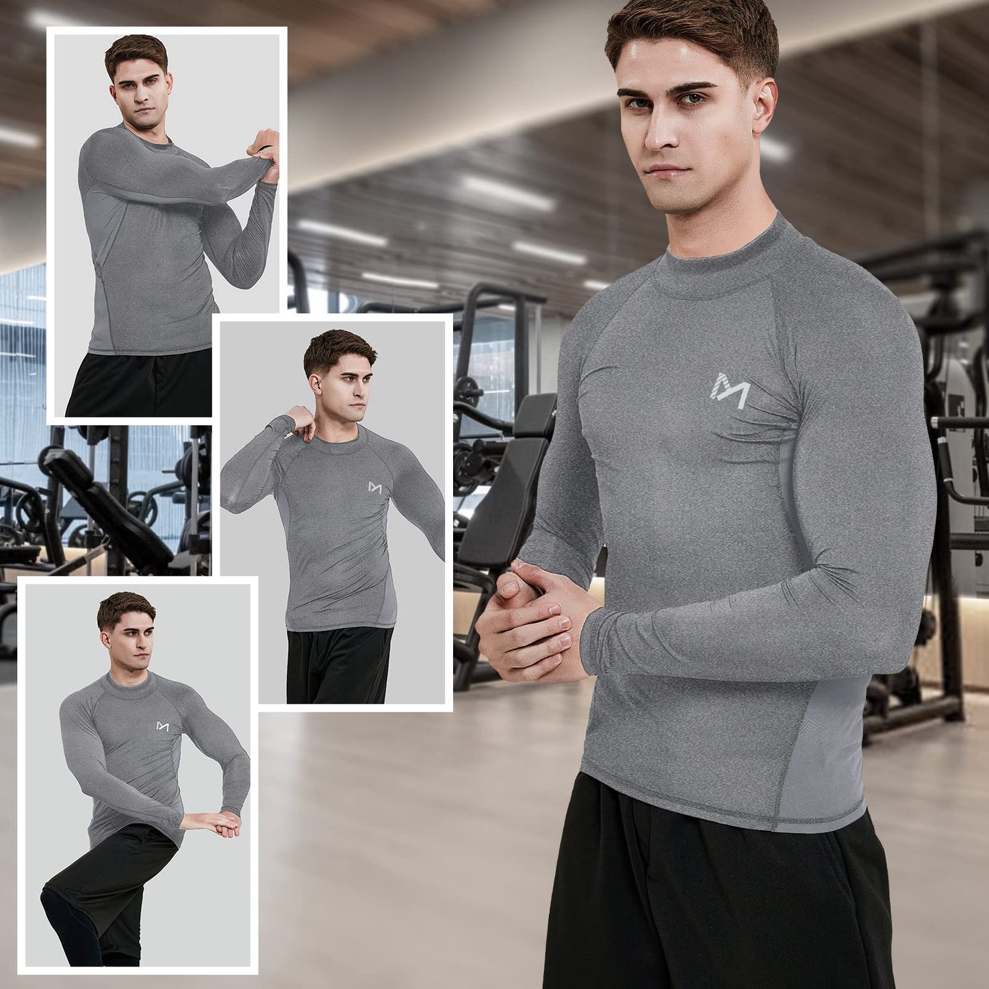 MEETYOO Men's Adult Sports, Black+Grey+White