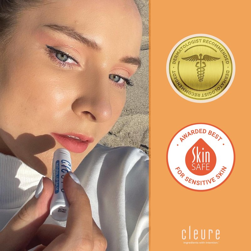 Cleure Organic All Natural Lip Balm - Paraben Free, Fragrance Free, Flavor Free, & Petroleum Free SPF Lip Balm & Hydrating Lip Butter (.15 oz, 6 Pack)