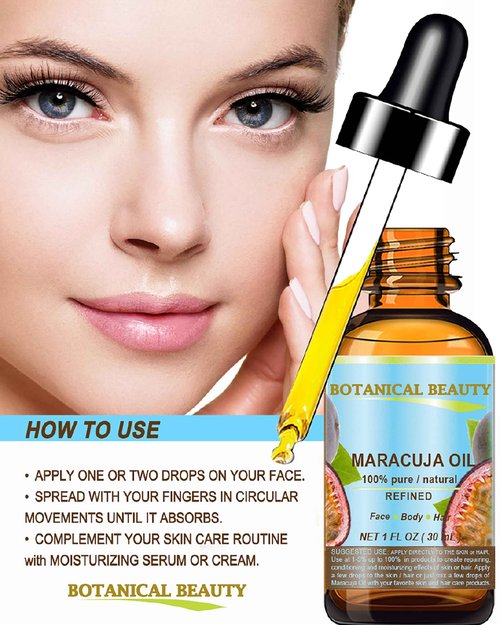 Botanical Beauty MARACUJA OIL 100% Pure Natural Cold Pressed Undiluted for Face, Skin, Hair, Body, Lip, Nails 1 Fl Oz - 30 ml Rich in Vitamin C