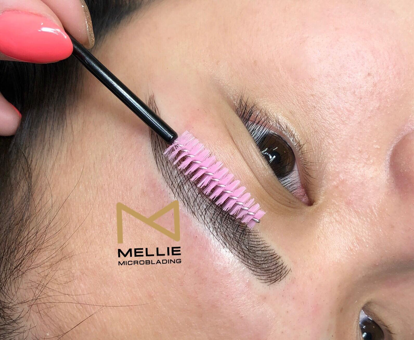 PACK OF 10 - Mellie Microblading Disposable Microblading Pen with Pigment Sponge Disposable Tool For Creating Eyebrows Microblading Supplies (Pink, U18 NANO .15mm)