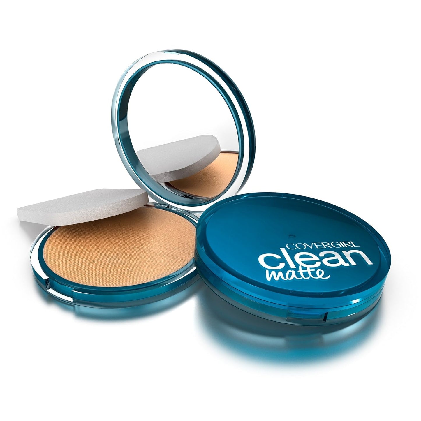 COVERGIRL Clean Matte Pressed Powder, Oil Control Powder, 1 container, .35 Fl Oz, Face Powder, Oil Free Loose Powder, Matte Finish, Lightweight, Shine Free Formula, Leaves Skin Smooth and Clean