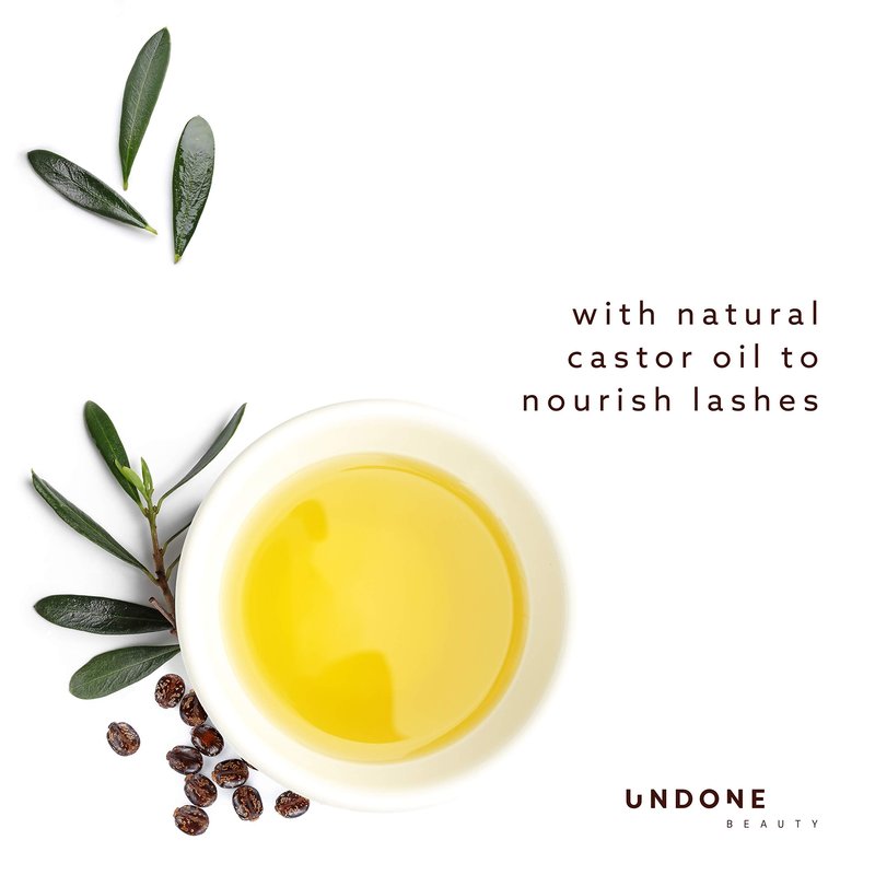 Undone Beauty Laze Lash Glaze Volumizing High Gloss Mascara with Curved Brush - Lightweight Formula for Naturally Boosted, Separated Eyelashes - Vegan and Cruelty Free - Dark Chocolate