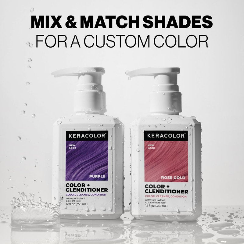 Keracolor Clenditioner PURPLE Hair Dye - Semi Permanent Hair Color Depositing Conditioner, Cruelty-free, 12 Fl. Oz.