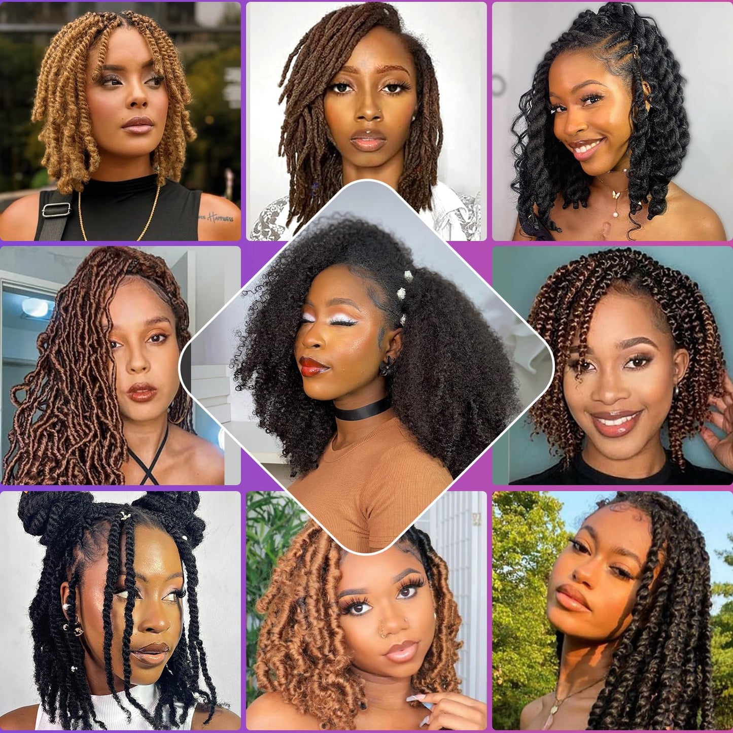 Afro Kinkys Bulk Human Hair for Dreadlocks Extensions Repair Locs, Twist Braiding Afro Kinky Human Hair for Locs Natural Black Color 18 inches 1 Pack 30 Gram(1B/18inch/30g)